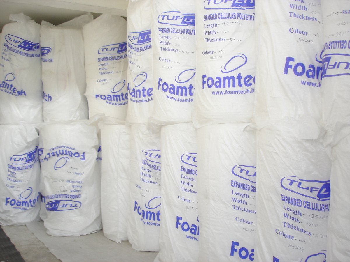 Finished goods at the Foamtech warehouse