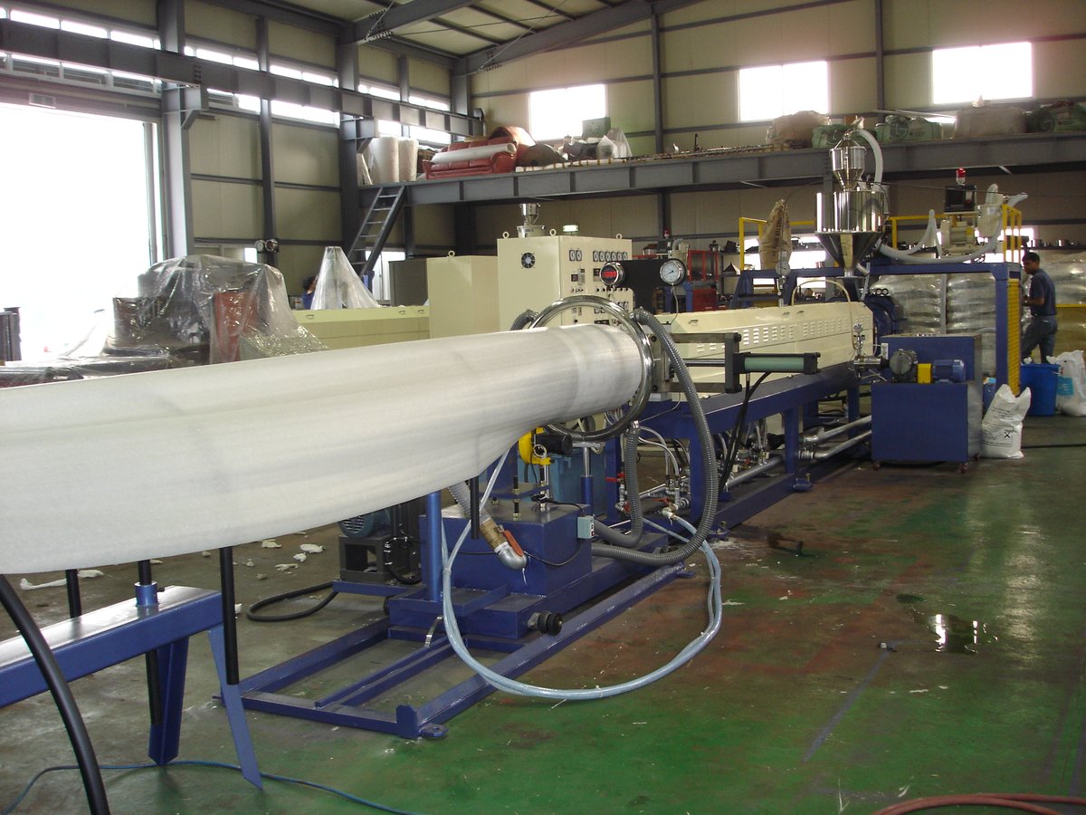 EPE foam extrusion line at the Foamtech plant